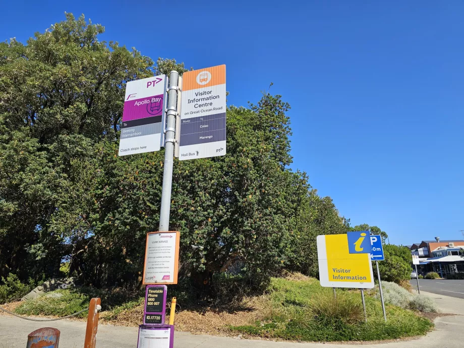Busstoppested i Apollo Bay