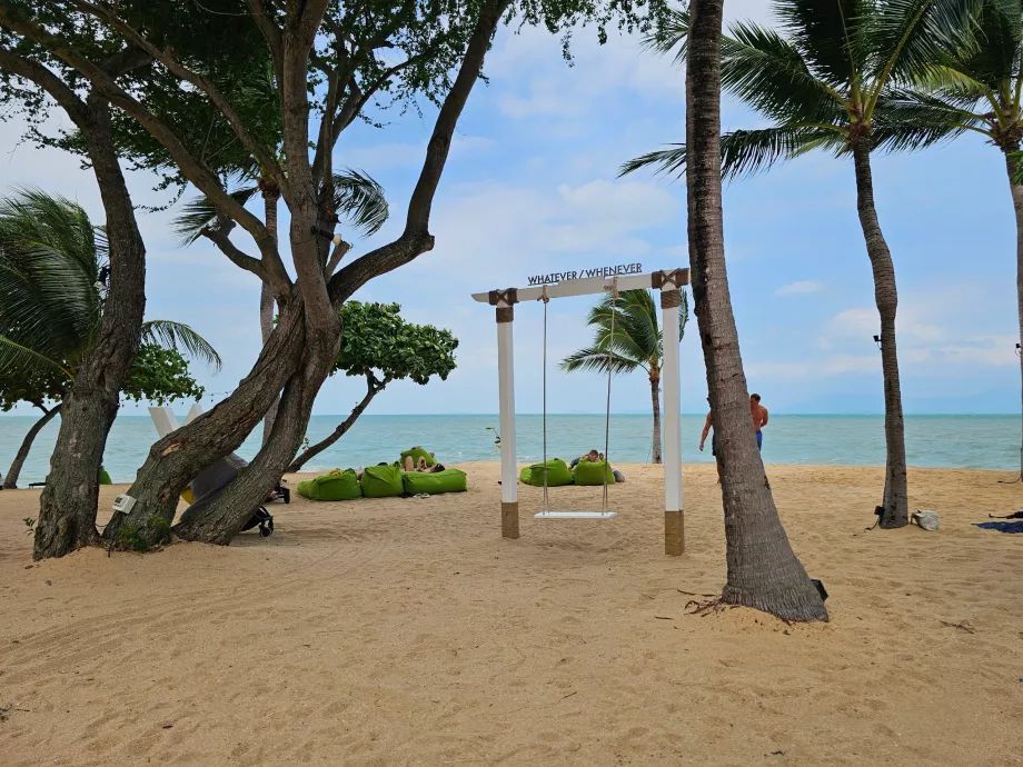 Gynge på hotellets strand