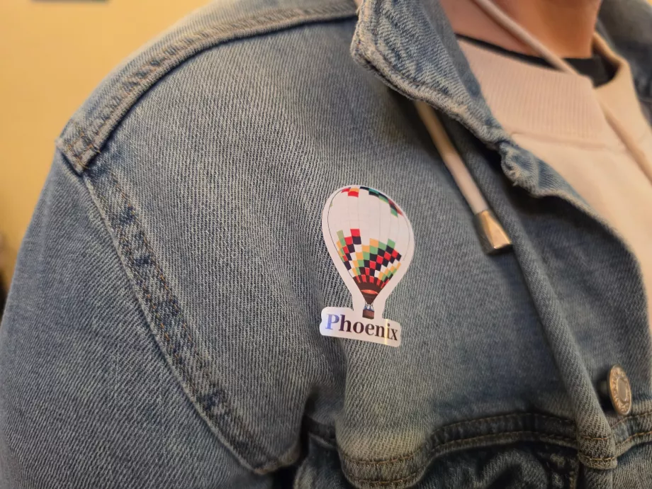 Klistermærke med ballonen, vi skal flyve med