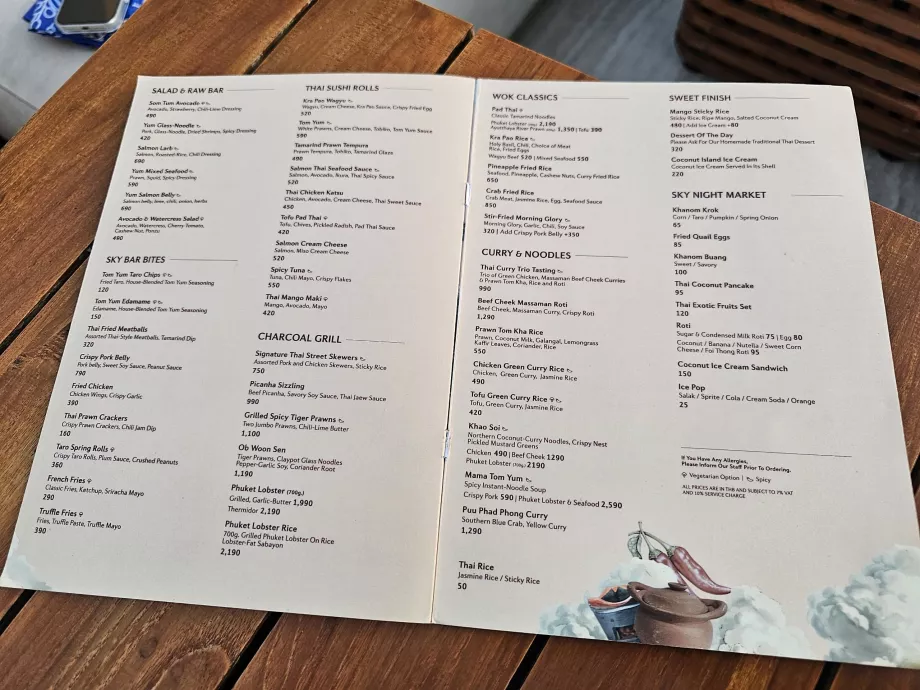 Akara Sky Hanuman - menu, mad