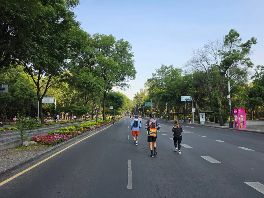En løbetur en søndag morgen i Mexico City