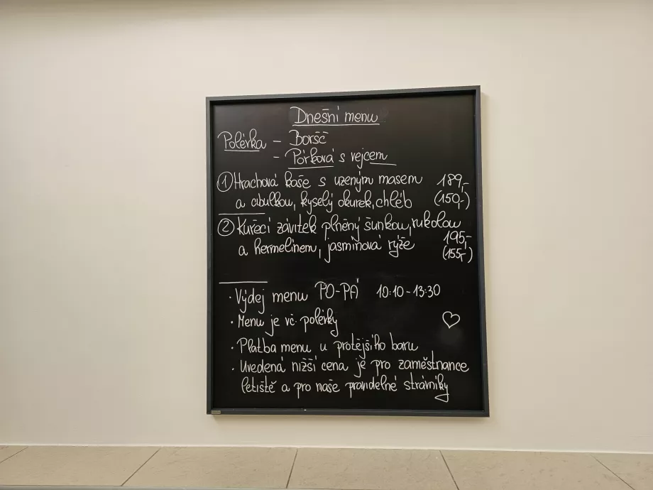 Menu i restauranten