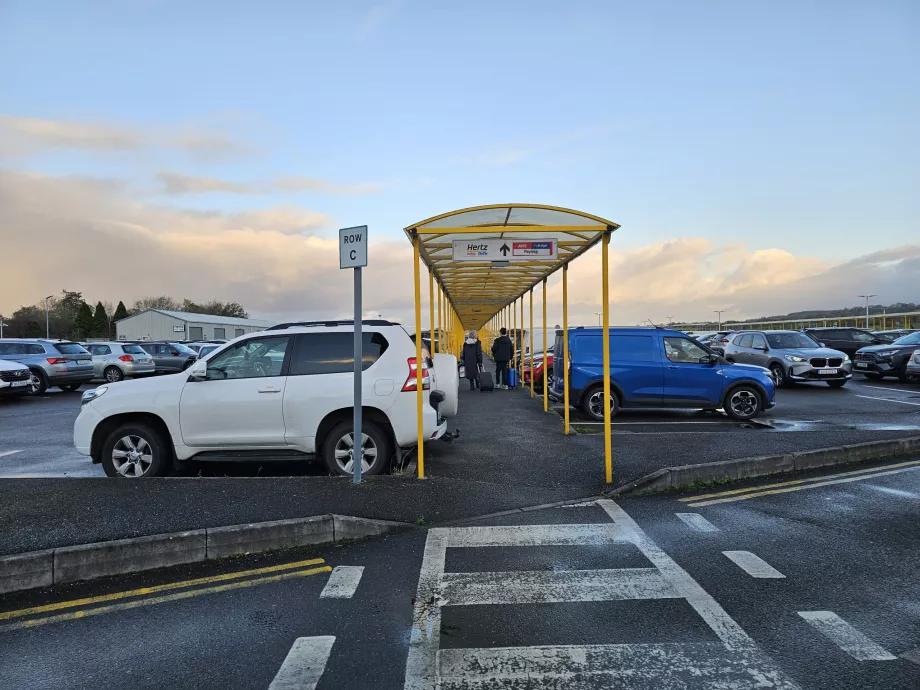 Vandrerute til biludlejningsfirmaerne