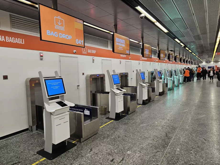 Automatisk check-in i Malpensa lufthavn
