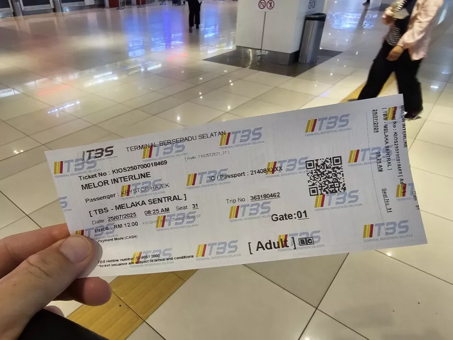 Busbillet til Malacca