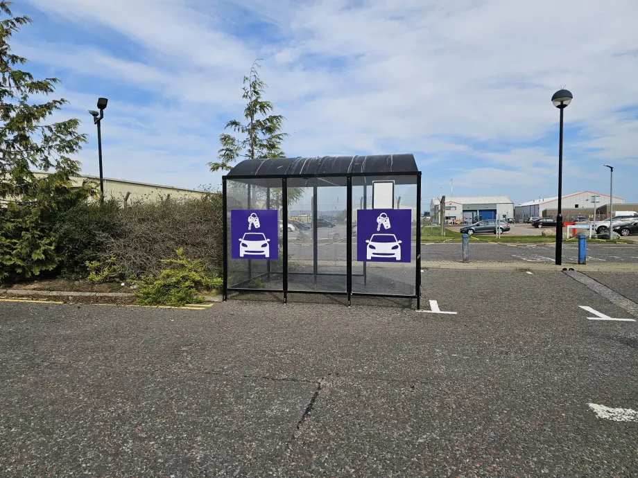Shuttlebusstop til biludlejning