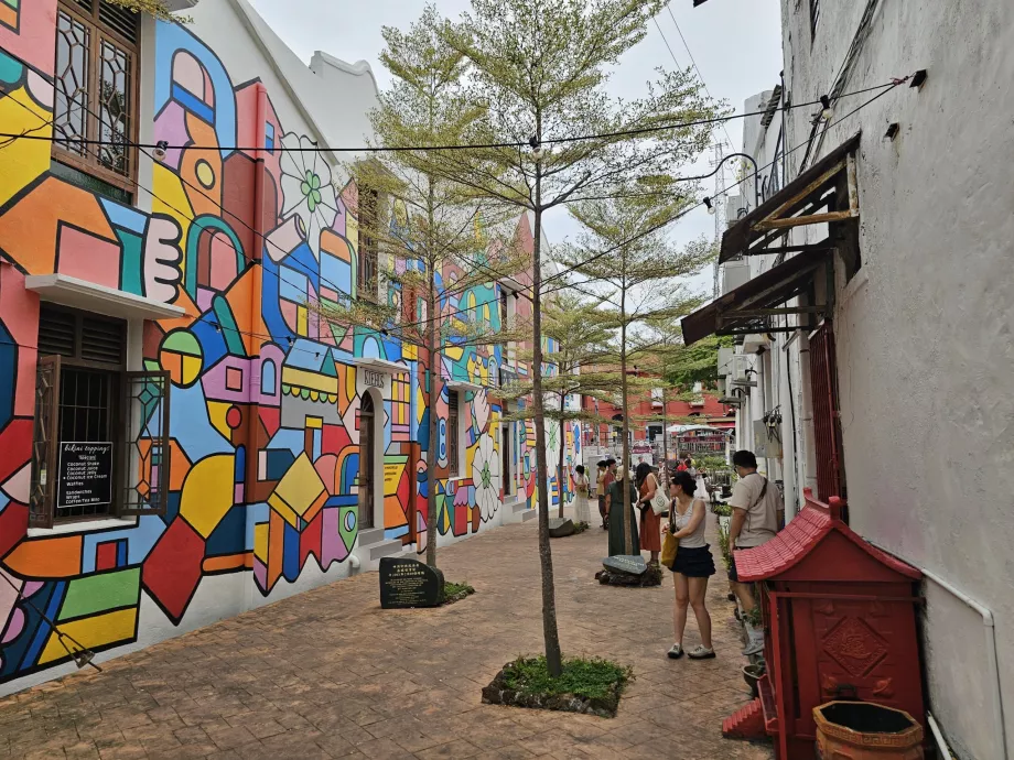 Vægmalerier i nærheden af Malacca River Walk