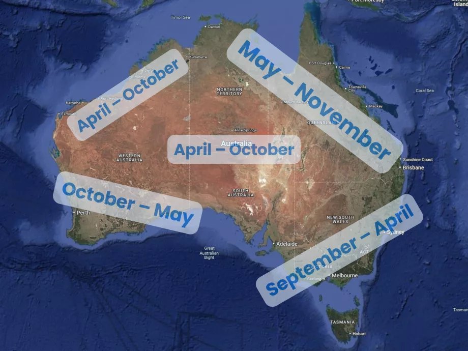 Hvornår skal man rejse til Australien?