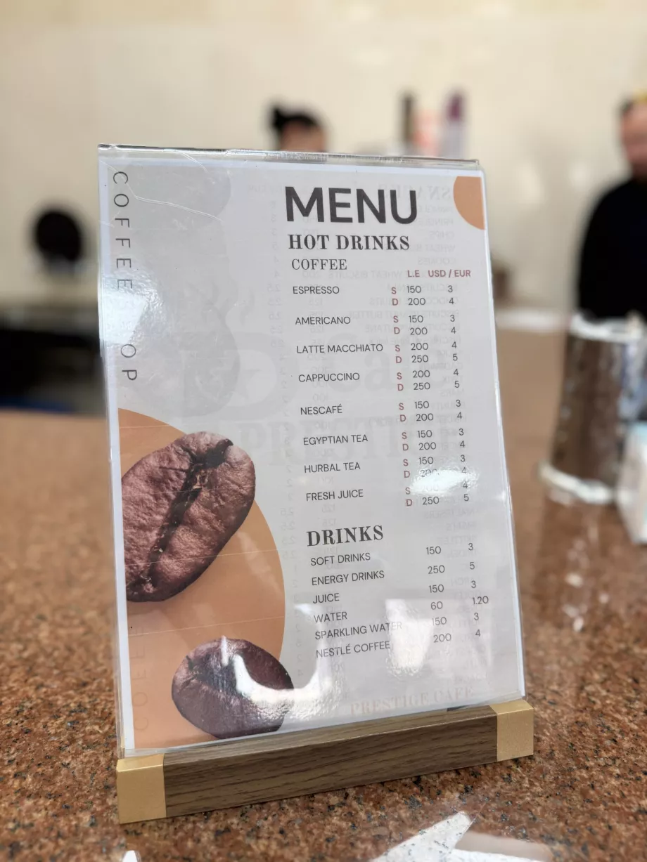 Priser på kaffe og drikkevarer