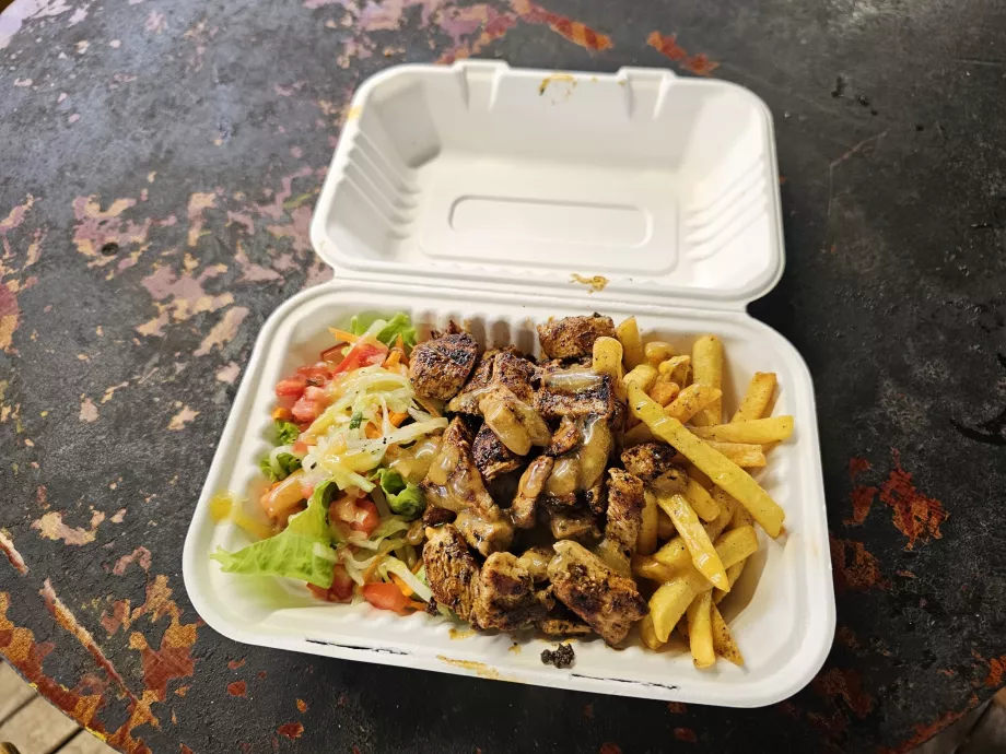 Kylling med pommes frites