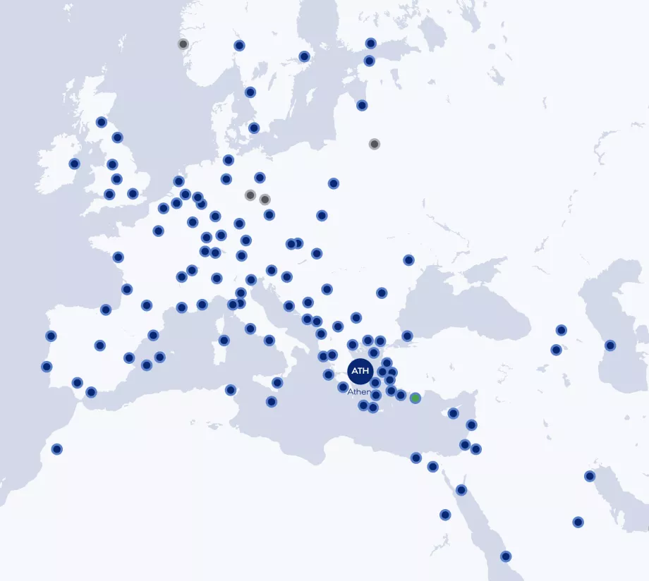 Rutekort Aegean Airlines