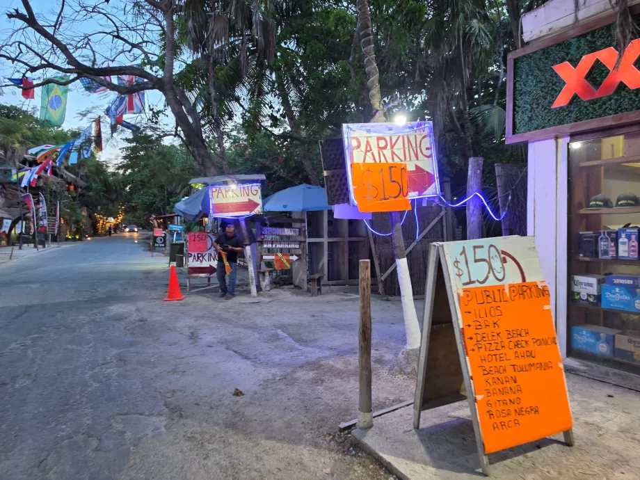 Parkeringsplads i Tulum