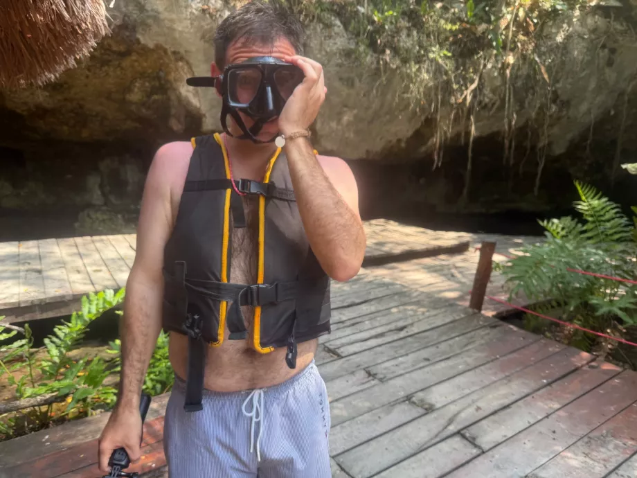 Mig, før jeg gik ind i Gran Cenote