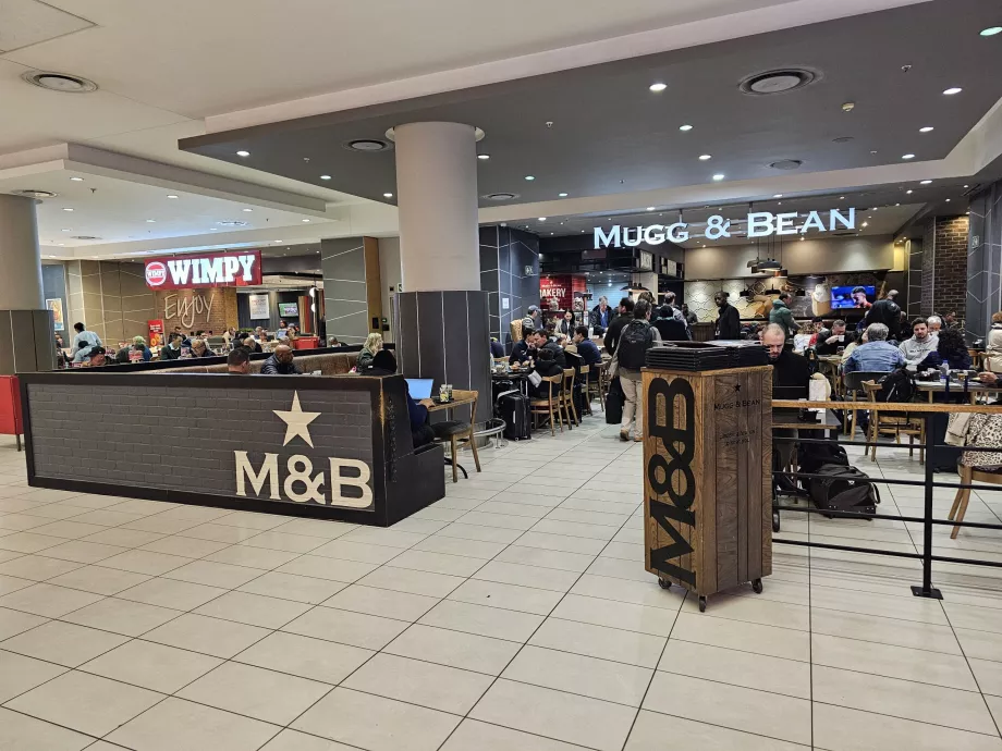 Caféer og fastfood-steder i transitzonen (national del)