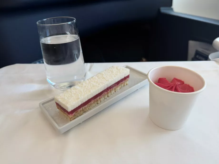 Frokost, valgmulighed 2: hindbær- og kokosdessert