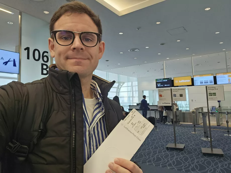Mig med et boardingkort til første klasse