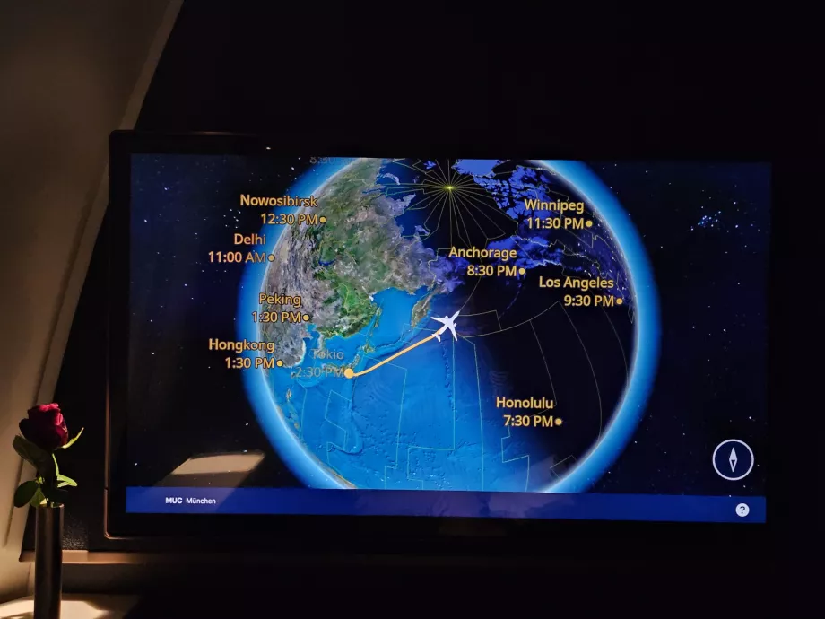 Kort over flyvningen over Nordpolen