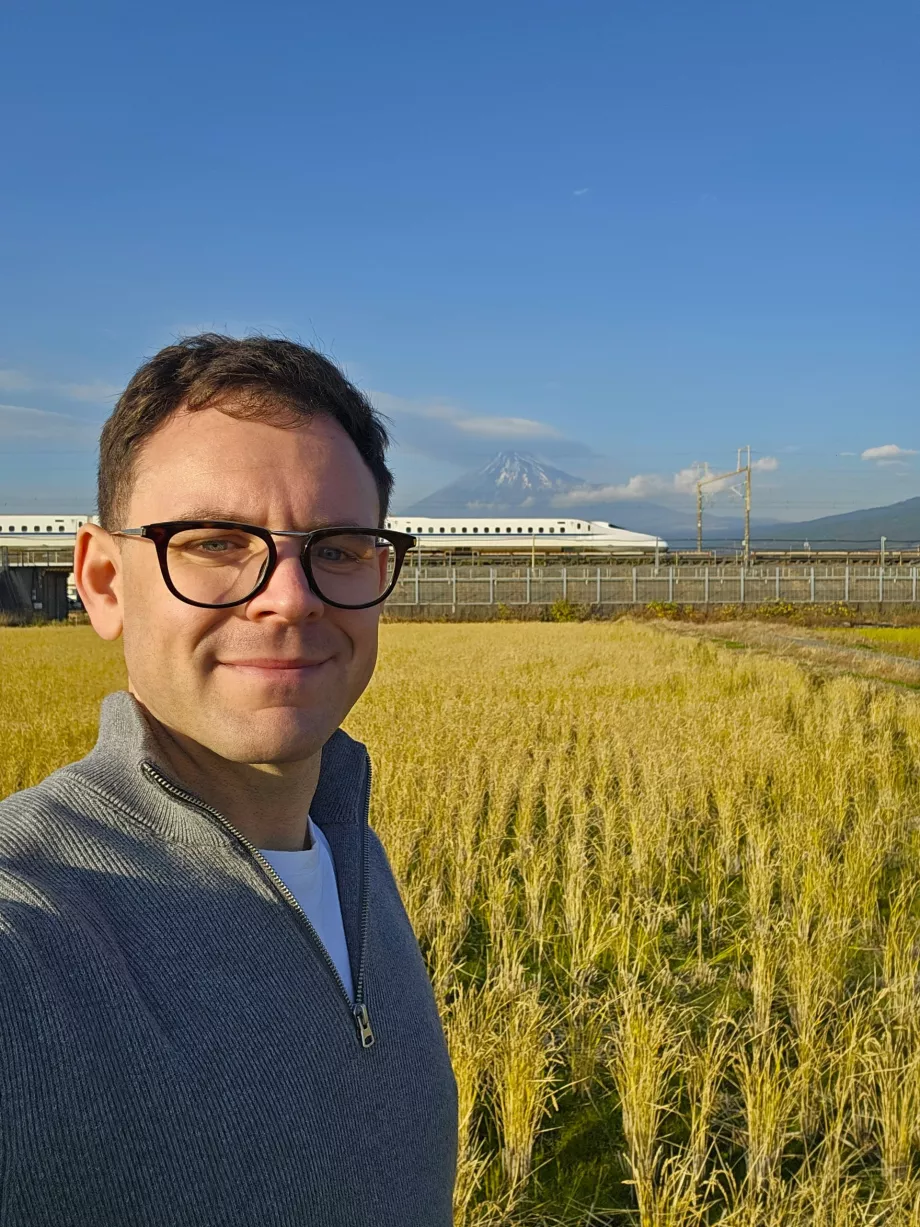 Mig på et fotospot nær Fuji