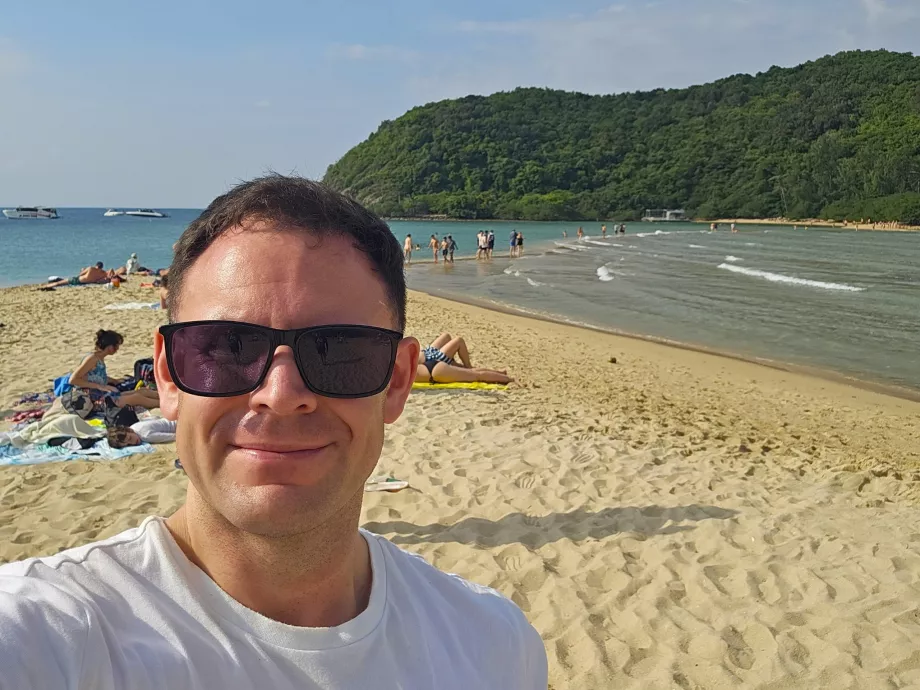 Mig på Ko Ma-stranden