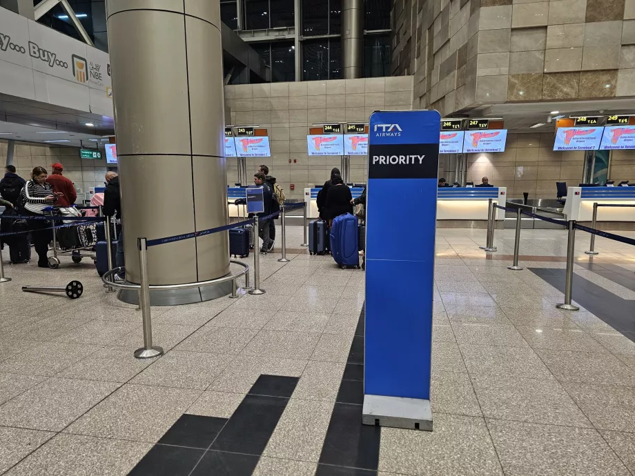 Prioriteret check-in i Cairo lufthavn