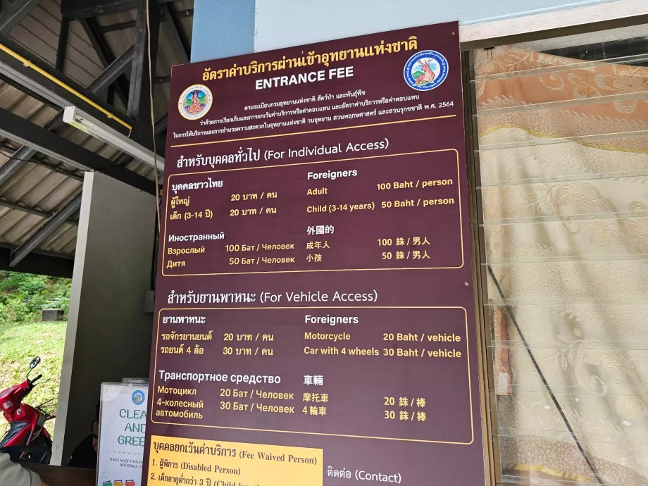 Indgangs- og parkeringsafgifter til nationalparken