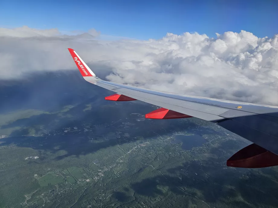 Indflyvningsbillede af SWF-lufthavnen