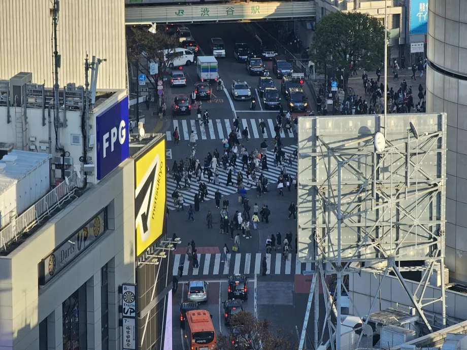Udsigt over Shibuya Junction med zoom