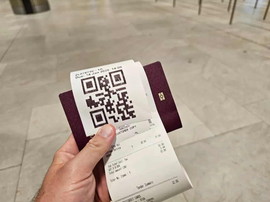 QR-kode til afhentning af bagage i bagagerummet