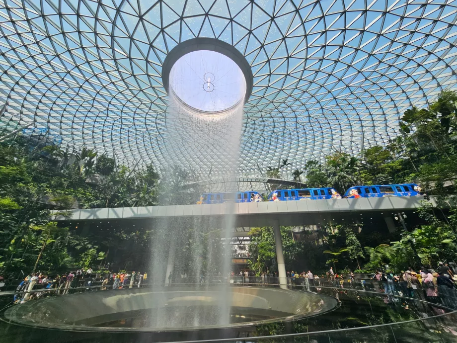 Vandfald og tog i JEWEL