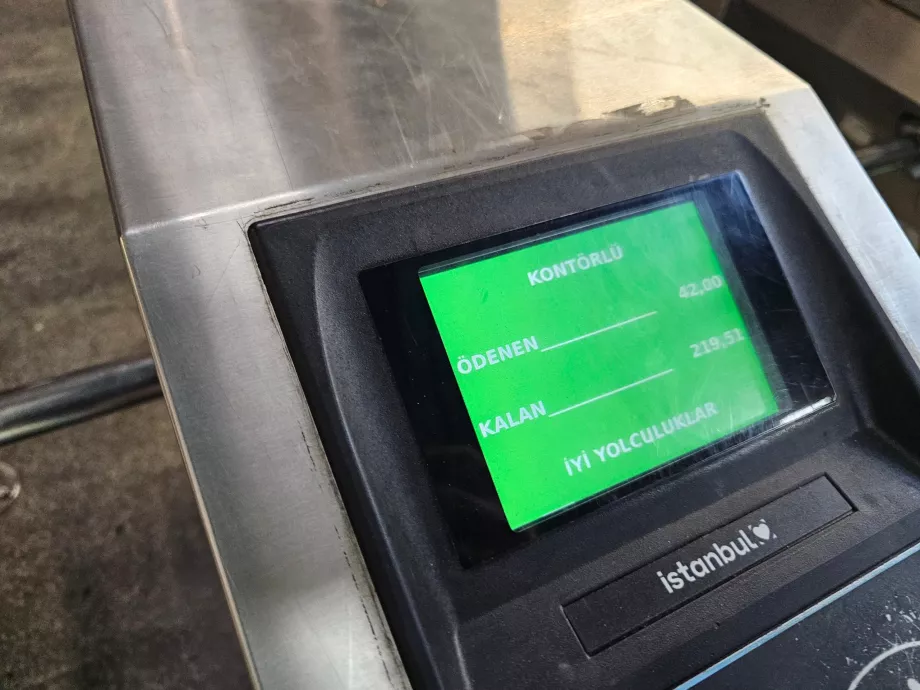 Balance på Istanbulkart