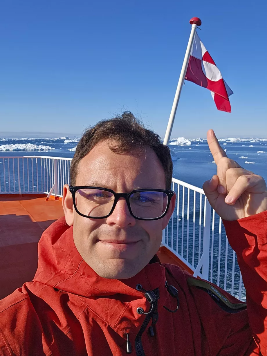 Selfie med det grønlandske flag