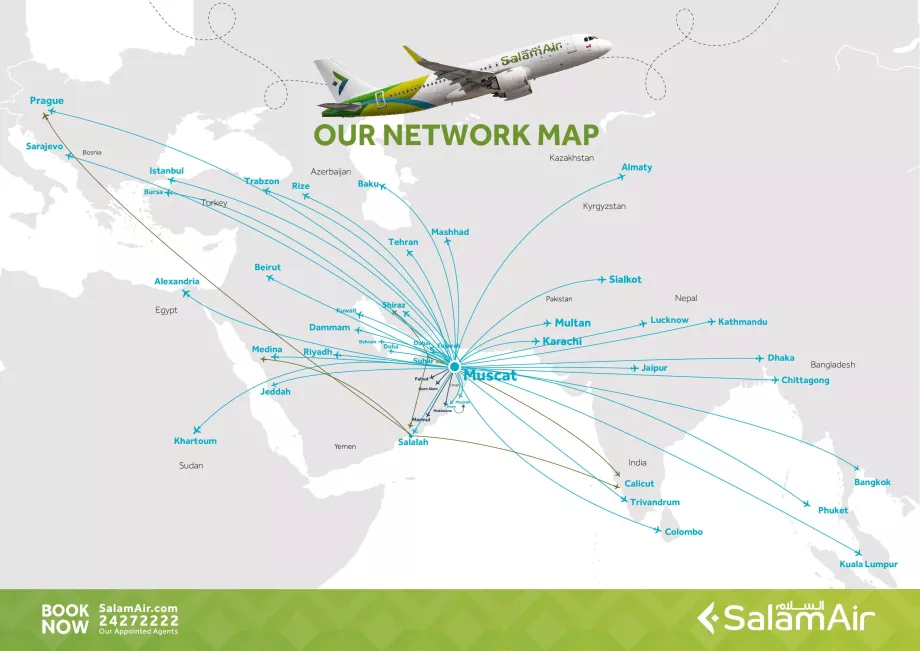 SalamAir rutekort