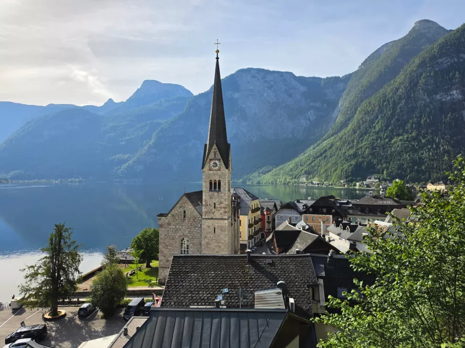Udsigt over Hallstatt fra den katolske kirke