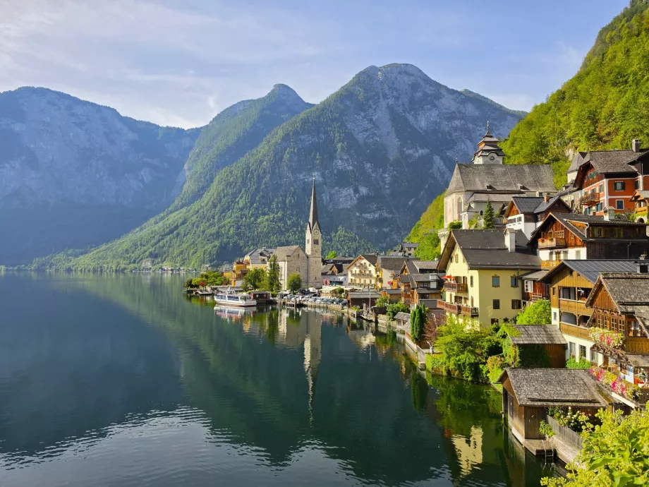 Den mest berømte udsigt over Hallstatts bycentrum