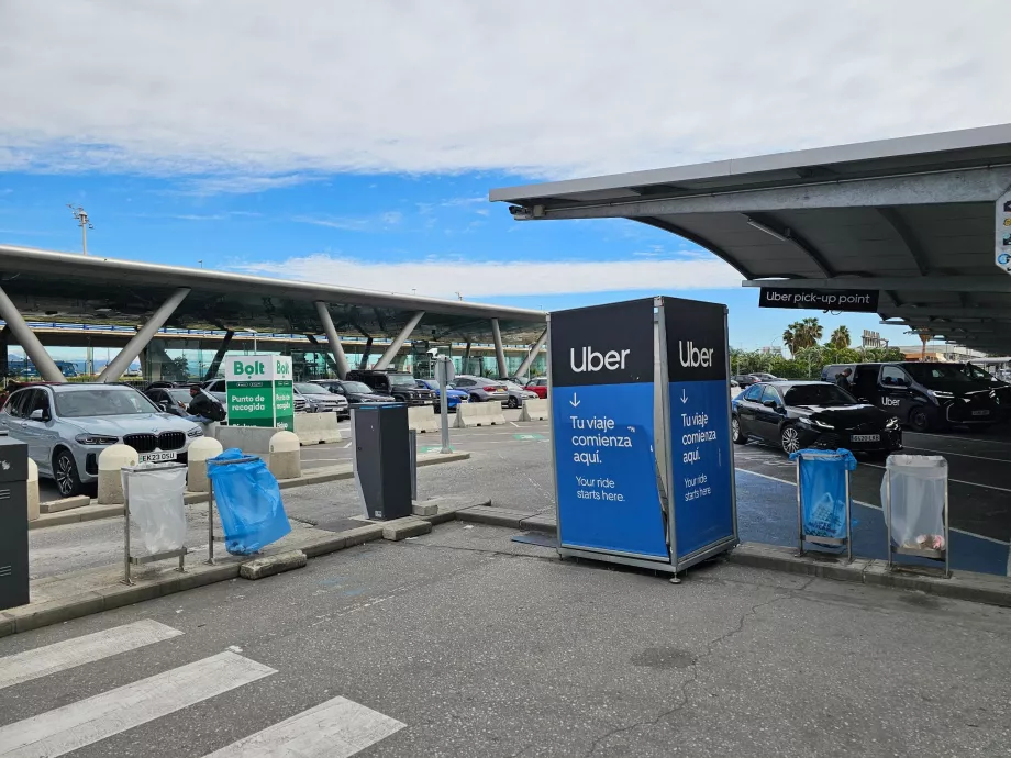 Uber- og Bolt-afhentningssteder