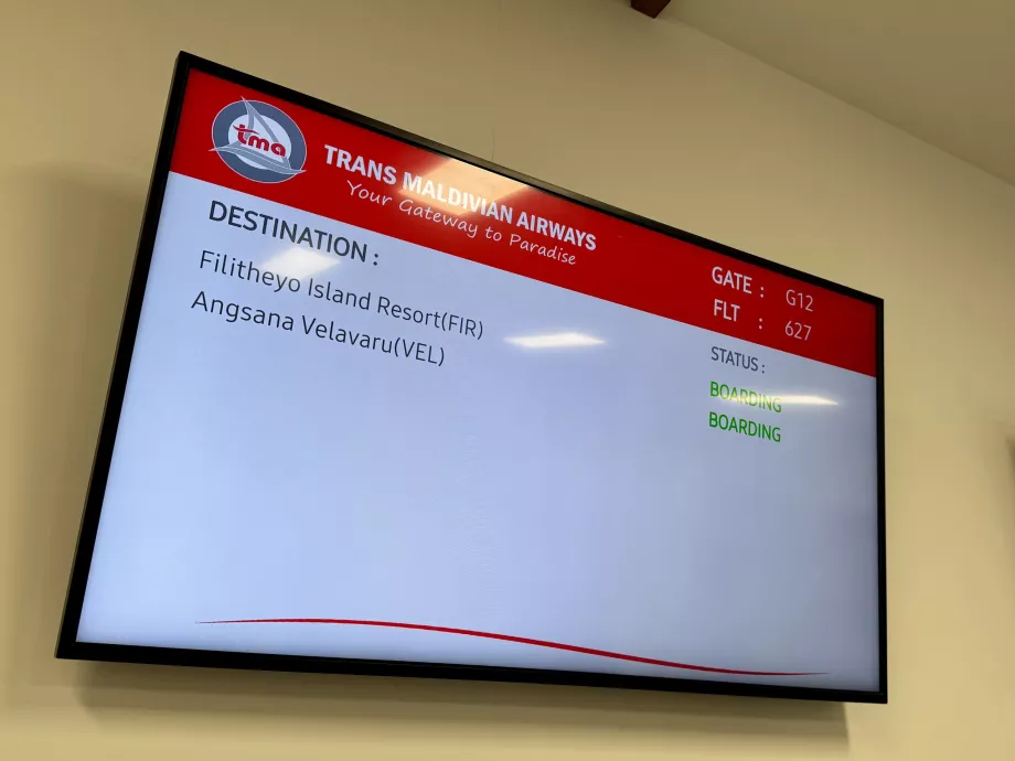 Ombordstigning på Trans Maldivian Airways