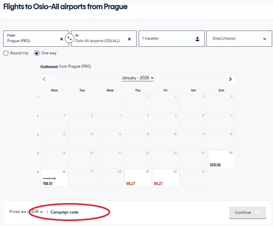 Felt til indtastning af kampagnekoden
