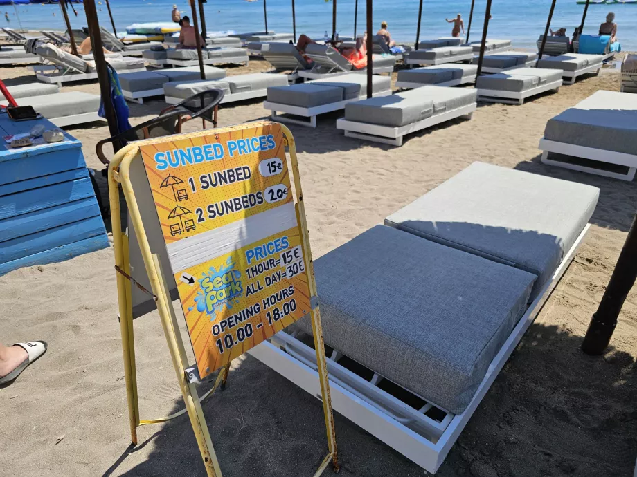 Priser på liggestole i Faliraki