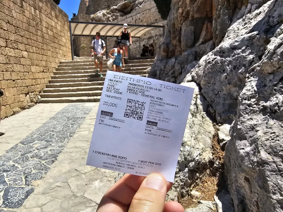 Billet til Akropolis i Lindos