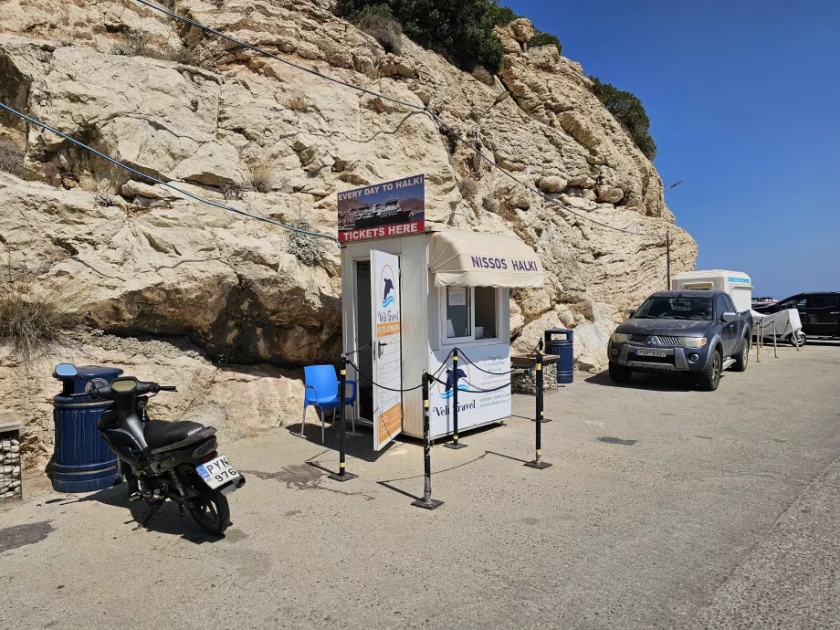 Færgebilletbutik, Skala Kamirou havn, Rhodos