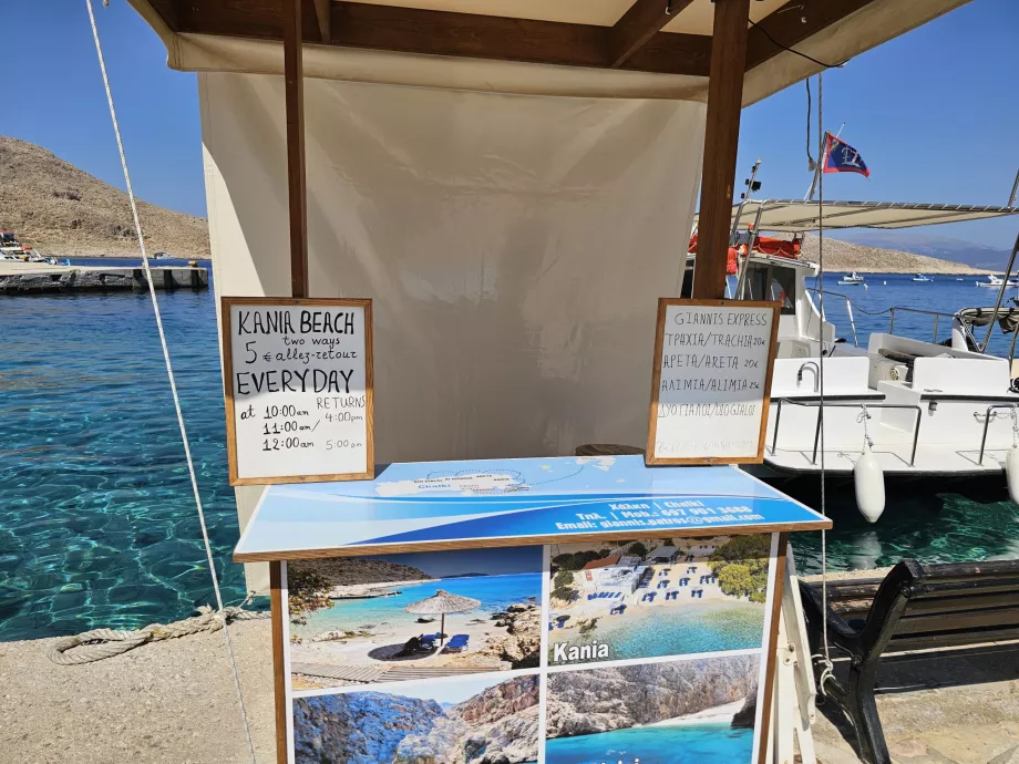 Vandtaxa til Kania-stranden