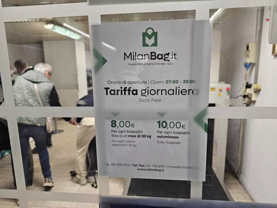Priser på bagageopbevaring, 2026