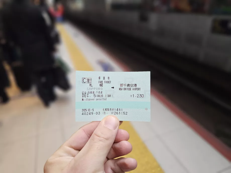 Togbillet til Sapporo -> Chitose lufthavn