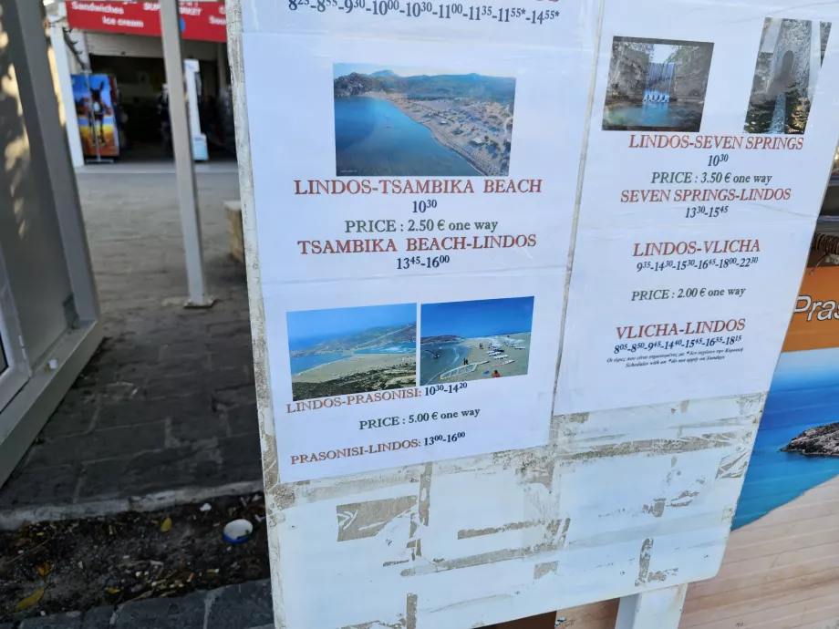 Køreplan for Lindos