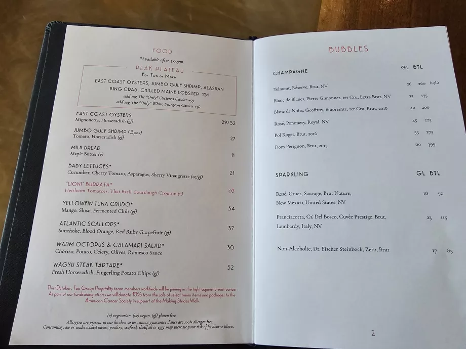 Menu - mad i Peak Restaurant