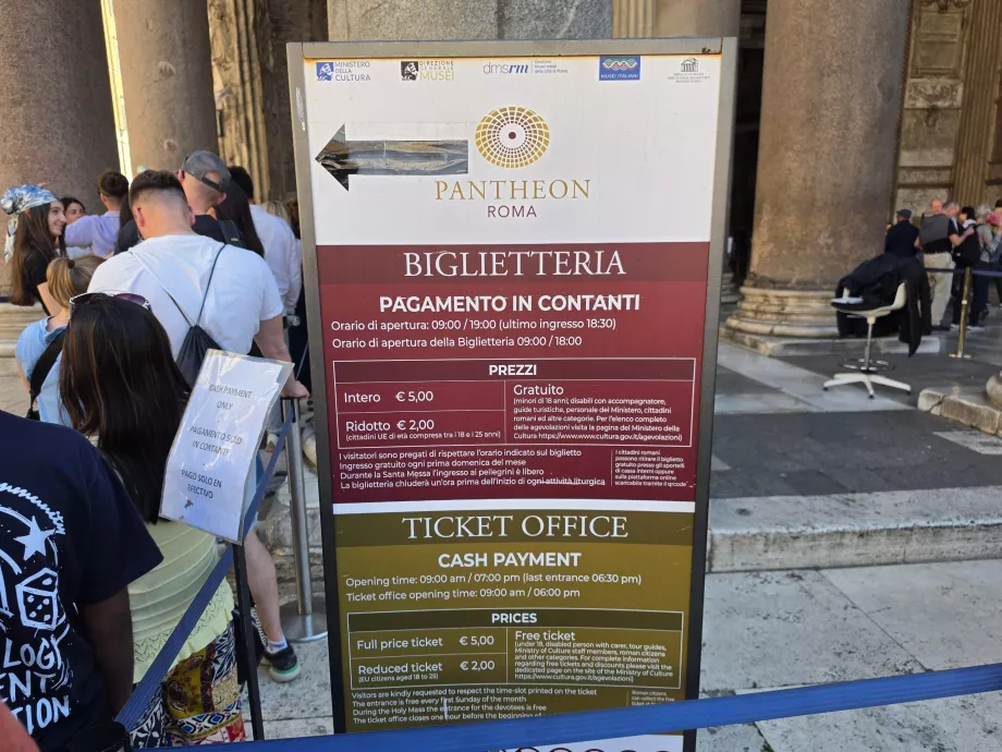 Pantheon, billetpriser