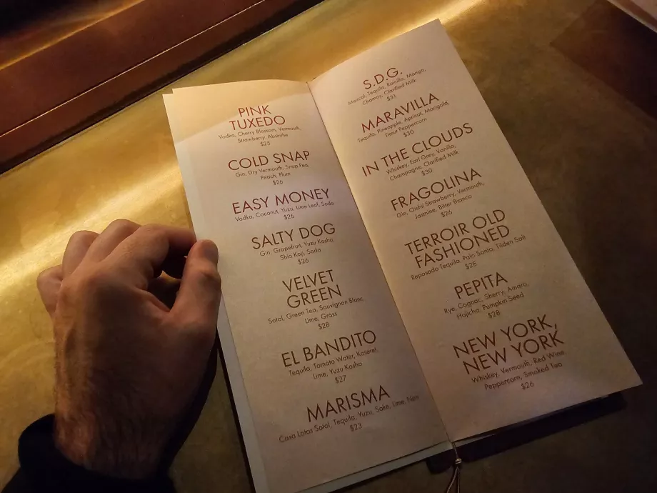 Cocktailmenu, Overstory