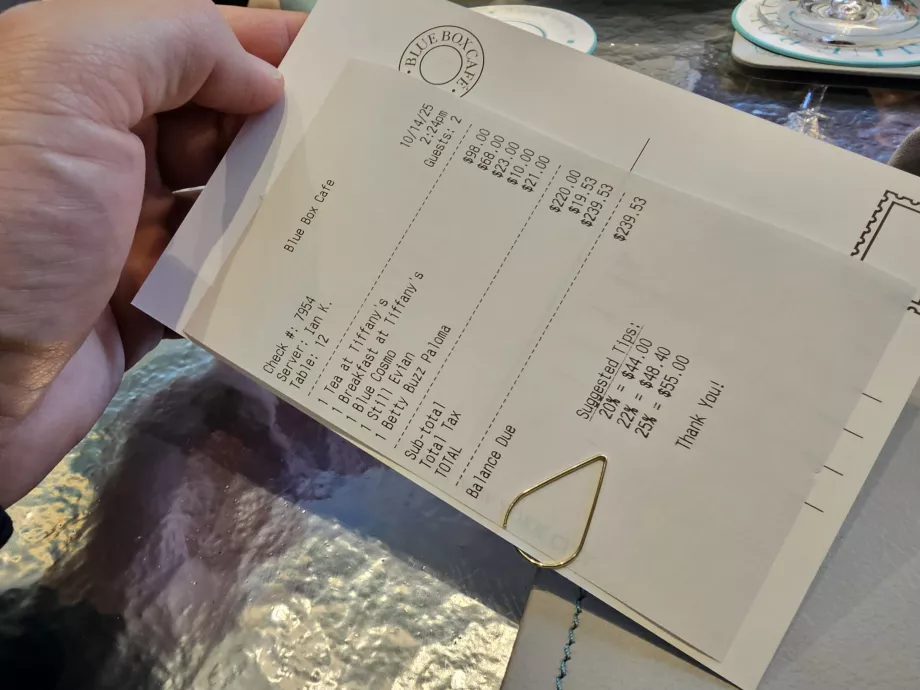 Blå boks, samlet regning