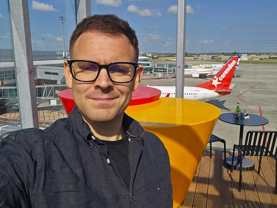 Mig på loungens observationsdæk