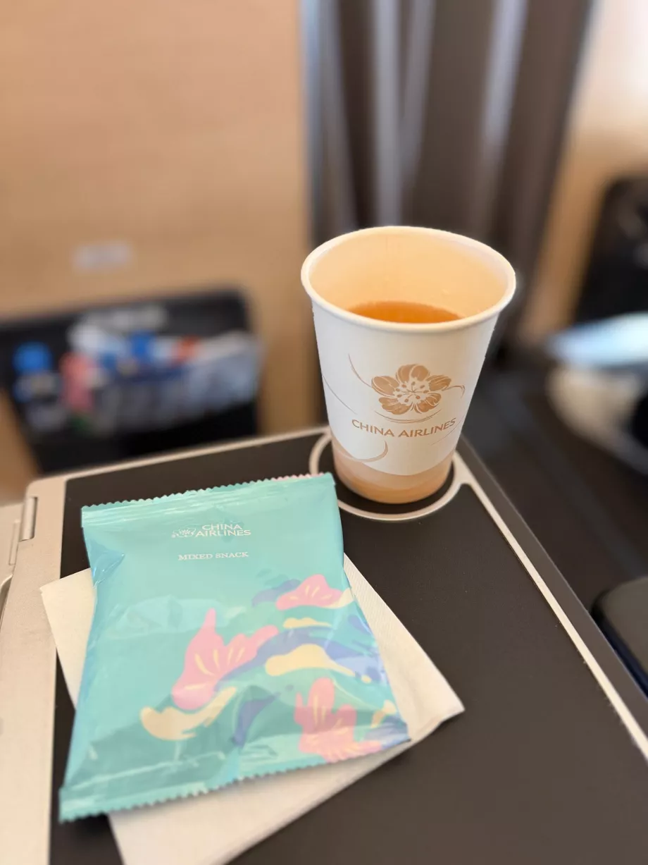 Velkomstdrink efter takeoff
